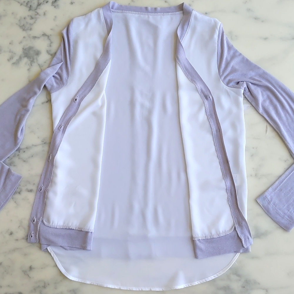 Two Color, Two Fabric And Two Layers Back Long Sl… - image 5